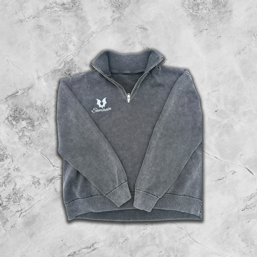 SAMHAIN ACID WASH QUARTER ZIP